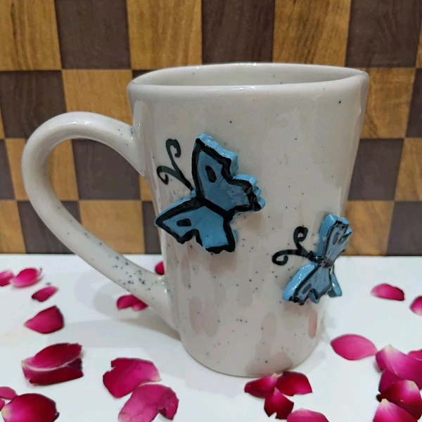 Blue Butterfly Cone Pot