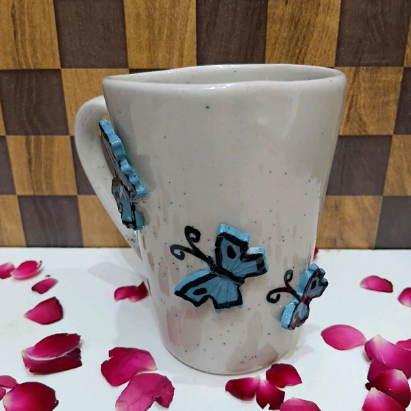 Blue Butterfly Cone Pot