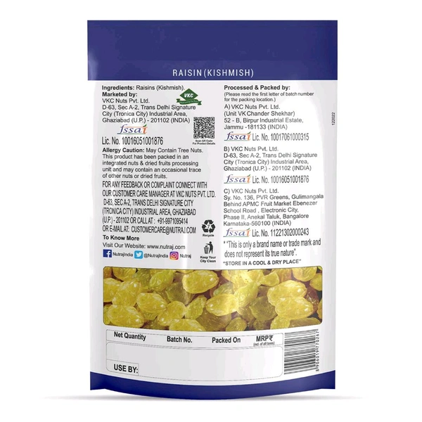 NATRAJ Nutraj Raisins (Kishmish) - 250g
