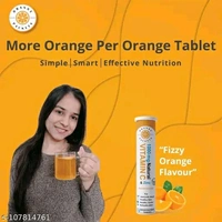 Food Supplement Orange Packets Natural Amla Vitamin C 1000mg With Zinc Effervescent Tablets - 30 Tablets