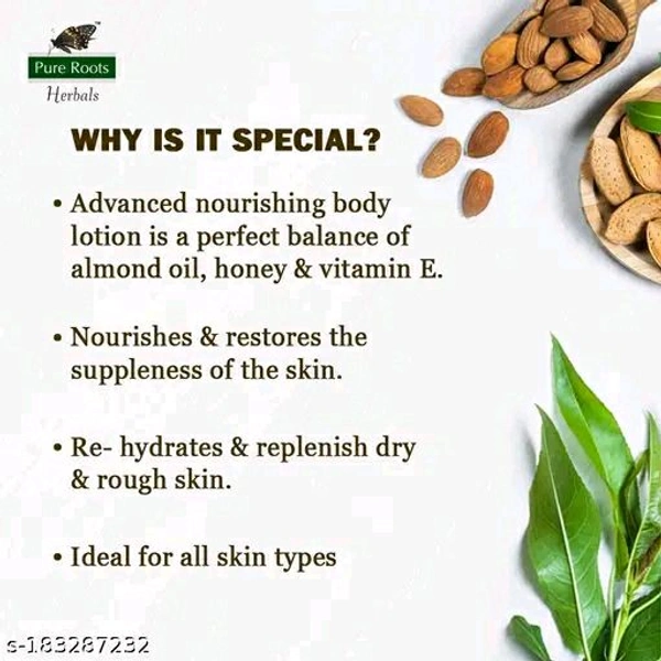 Pure Roots Almond & Honey Body Lotion 300ml- Pack Of 2