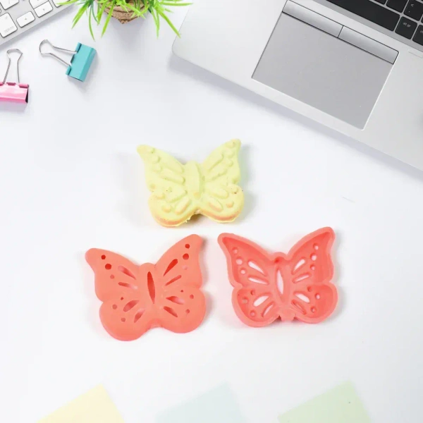 Butterfly Shape Eraser Rubber ( 5 Pc / Mix Colour & Design) - Multi Color, Multi