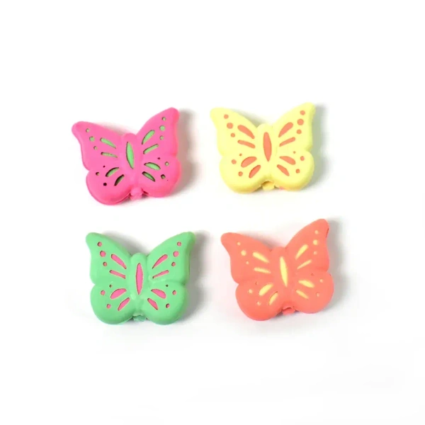 Butterfly Shape Eraser Rubber ( 5 Pc / Mix Colour & Design) - Multi Color, Multi