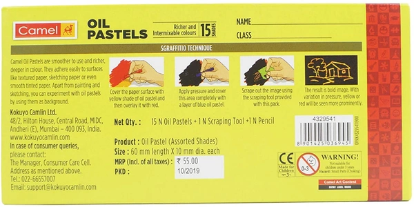 Camlin Kokuyo Oil Pastel-15 Shades