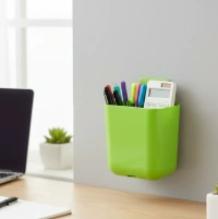 2-Section Multipurpose Wall Holder – Mobile, Remote & Makeup Brush Storage (1 Pc) - Multi