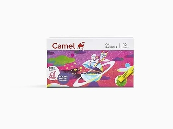 Camel Oil Pastel, Assorted, 12 Pieces - Multi Colour, Multi colour