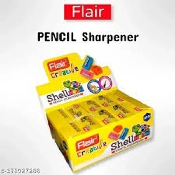 Shell Neon Pencil Sharpener-Pack of 2 ( Colour may vary)