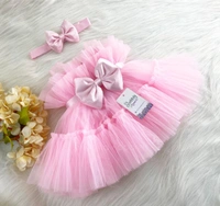 Ruffled Baby Pink Partywear Frock  - 3-4 Years