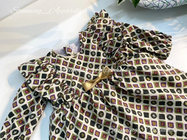 Long Sleeves Ruffled Casual  Baby Frock  - 4-5 Years