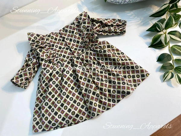 Long Sleeves Ruffled Casual  Baby Frock  - 4-5 Years