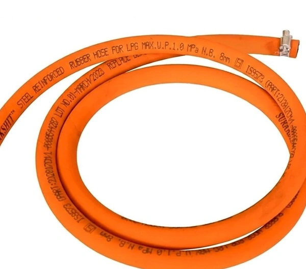 Premium LPG Gas Regulator with 1.5m Suraksha Pipe & 2 Steel Clamps - ISI Certified
