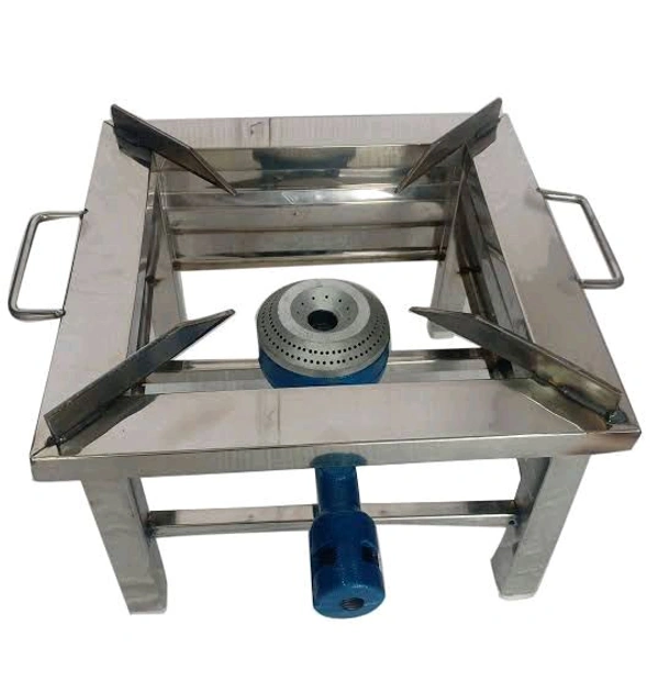 Stainless Steel High Pressure Gas Stove - 10x10 Inch Compact Design