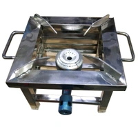 Stainless Steel High Pressure Gas Stove - 10x10 Inch Compact Design
