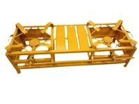 Premium 11x30 Inch Double Burner Commercial Gas Bhatti - Heavy Duty Mild Steel LPG Stove for Catering, Hotels & Outdoor Cooking (Yellow)