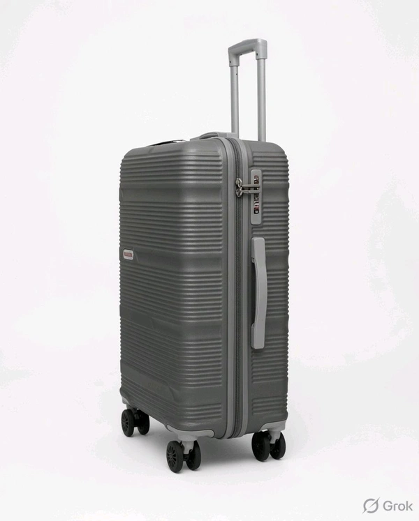 Fiber Grey Colour Hard Body Suitcase Medium Size
