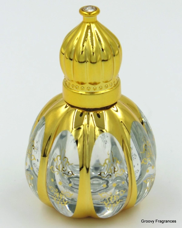 Groovy Fragrances Exclusive Golden Fancy Designer Bottle Empty Attar Bottle D18 - Type 3
