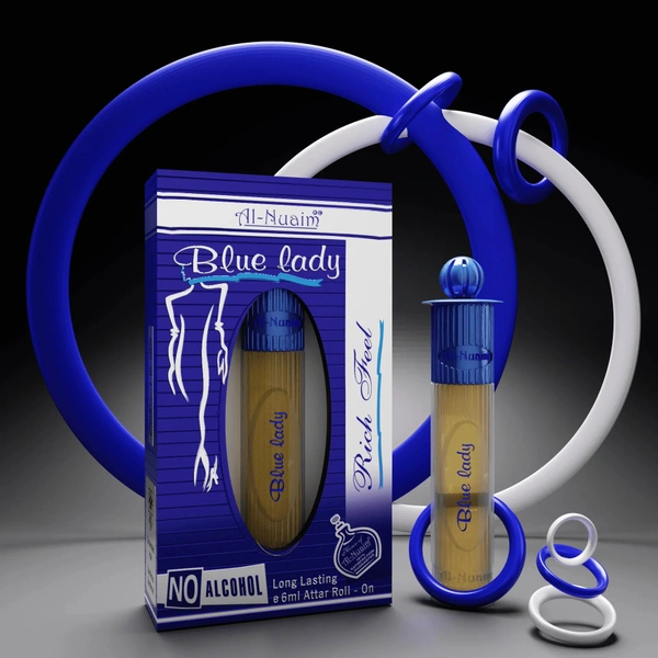 Al Nuaim blue lady perfume roll-on attar free from alcohol - 6ML