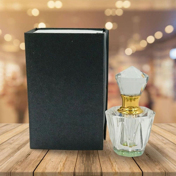 Groovy Fragrances Exclusive Designer Crystal Empty Attar Bottle 3ml with Box - D4-White