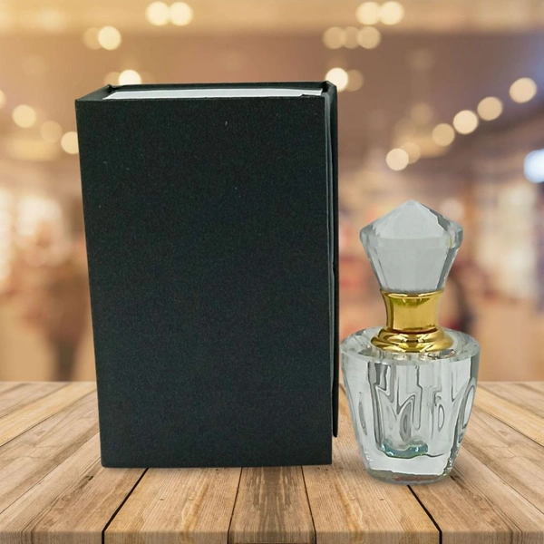 Groovy Fragrances Exclusive Designer Crystal Empty Attar Bottle 3ml with Box - D6-White
