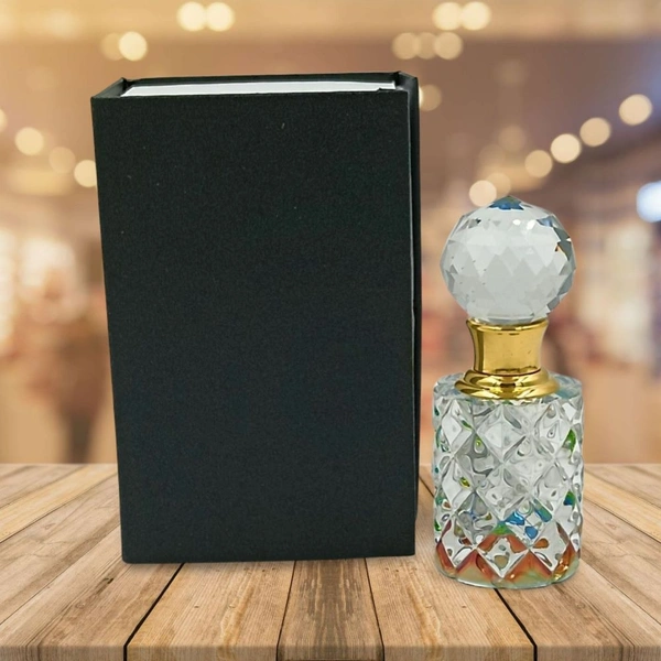 Groovy Fragrances Exclusive Designer Crystal Empty Attar Bottle 3ml with Box - D8-White