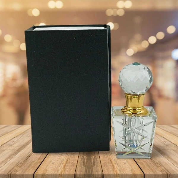 Groovy Fragrances Exclusive Designer Crystal Empty Attar Bottle 3ml with Box - D12-White