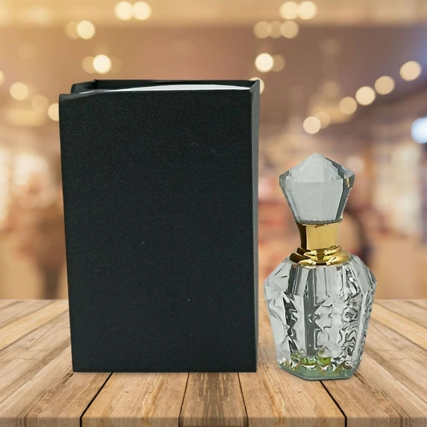 Groovy Fragrances Exclusive Designer Crystal Empty Attar Bottle 6ml with Box - D10-White