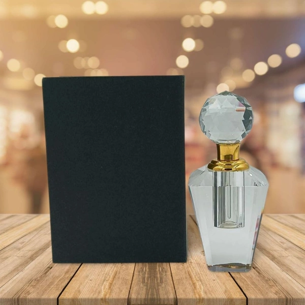 Groovy Fragrances Exclusive Designer Crystal Empty Attar Bottle 12ml with Box - D11-White