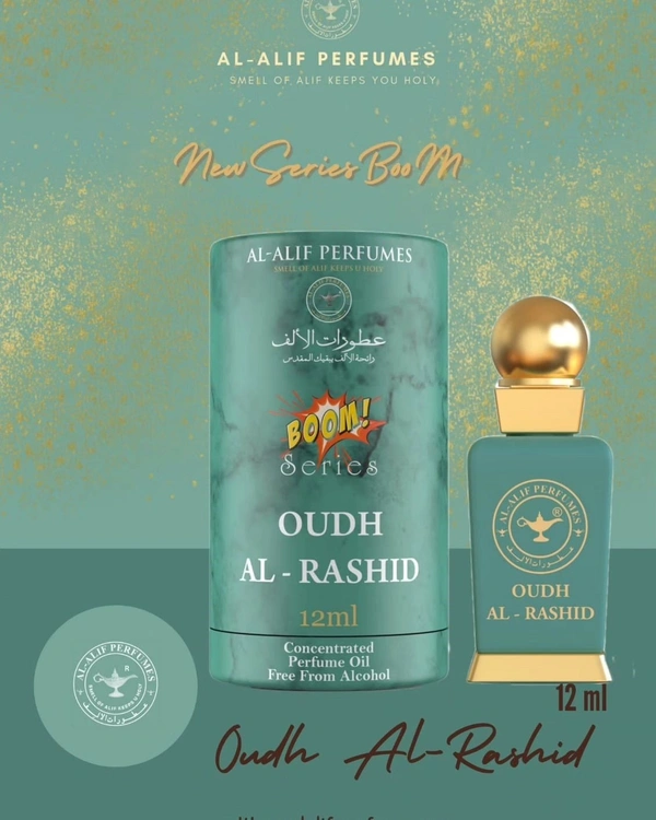 Al Alif OUDH AL RASHID Boom Series Perfume Roll-On Attar - 12ML