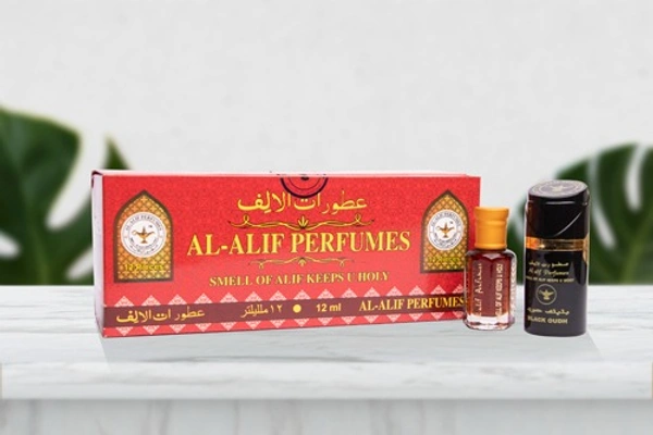 Al Alif Black Oudh Attar Premium Perfume Oil - For Men - 12ML