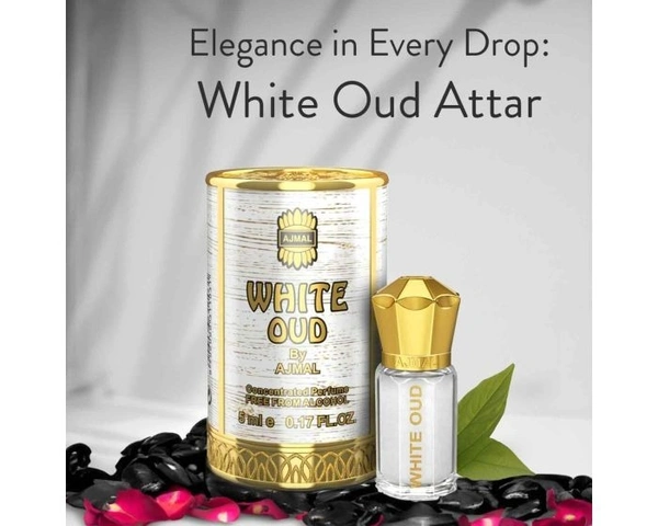 Ajmal White Oud concentrated Perfume | For Men | Alcohol Free - 5ML