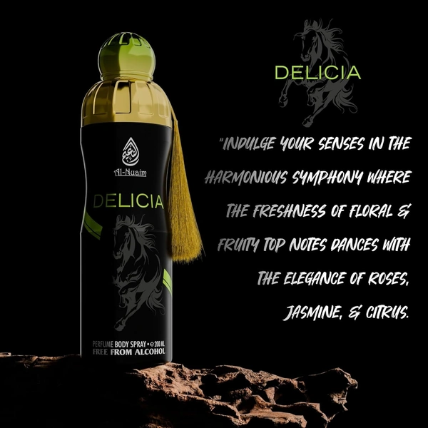 Al Nuaim Delicia Perfume Body Spray | Alcohol Free - 200ML