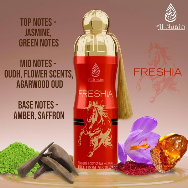 Al Nuaim Freshia Perfume Body Spray | Alcohol Free - 200ML