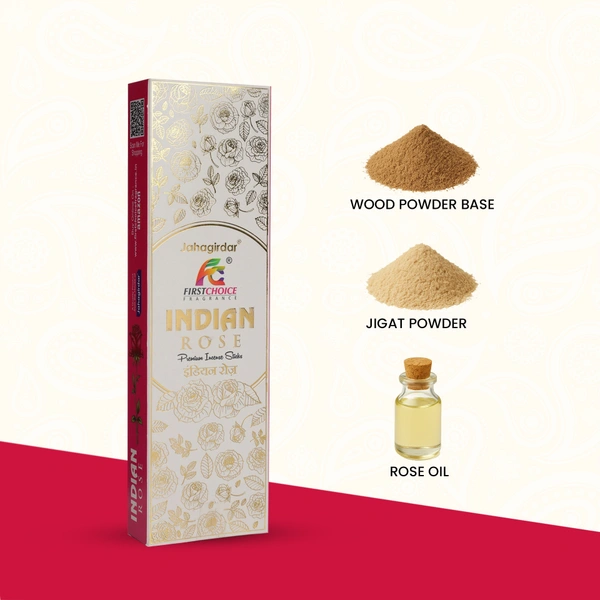 FIRST CHOICE Indian Rose Premium incense sticks - 100GM