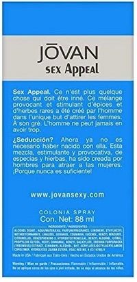 Jovan Sex Appeal Cologne perfume | For Men - 88ML