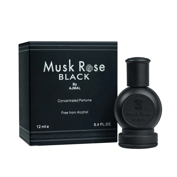 Ajmal Musk Rose Black concentrated Perfume | For Unisex | Alcohol Free - 12ML