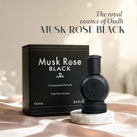 Ajmal Musk Rose Black concentrated Perfume | For Unisex | Alcohol Free - 12ML