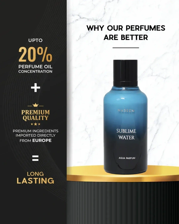 Naseem Sublime Water AQUA Perfume | Alcohol free | Unisex - 100ML