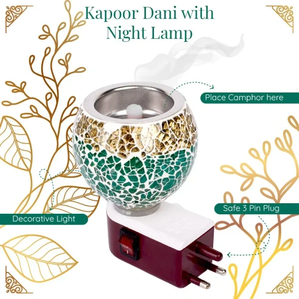 Prathna Platinium Electric Kapoor/Aroma/Bakhoor Burner for Home Fragrance with Night lamp Ceramic Incense Holder (Multicolor) - Mix