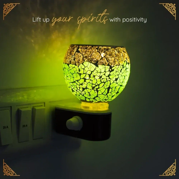 Prathna Platinium Electric Kapoor/Aroma/Bakhoor Burner for Home Fragrance with Night lamp Ceramic Incense Holder (Multicolor) - Mix