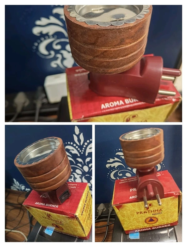 Prathna Wooden Kapoor/Aroma/Bakhoor Burner for Home Fragrance Incense Holder - Mix