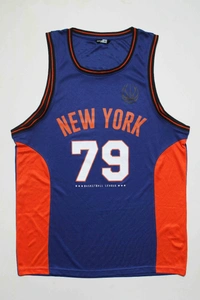 PEP&CO MENS BASKETBALL SLEEVELESS JERSEY T-SHIRT - 4A1 - Royal Blue/Orange, XL