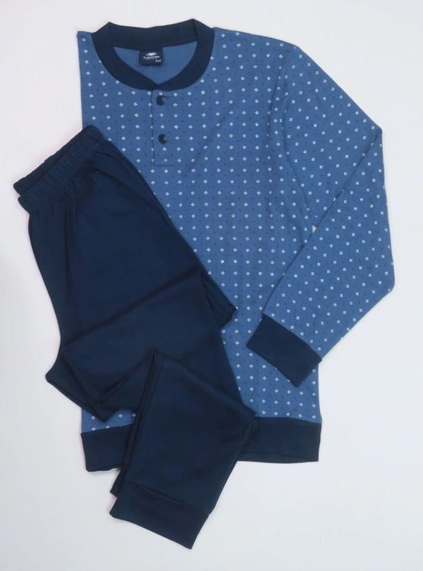 IL GRANCHIO WINTER PYJAMA - 8G1 - No Option: Dark Blue AOP/ Dark Navy Bottom, S