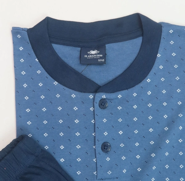 IL GRANCHIO WINTER PYJAMA - 8G1 - No Option: Dark Blue AOP/ Dark Navy Bottom, S