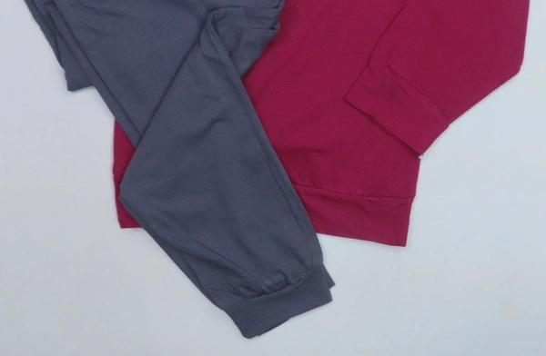IRGE WINTER PYJAMA SET - 8U1 - No Option: Wine Red / Steel Grey Bottom, M