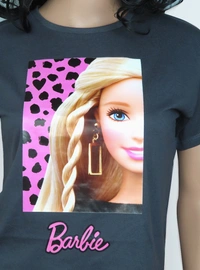 Barbie BARBIE GIRLS PRINTED CROP TOP - 0A1 - Gray, 7 Years