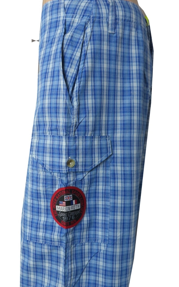 MARION ROTH LOUNGE WEAR WOVEN PANTS - 7A1 - Blue Checks, L