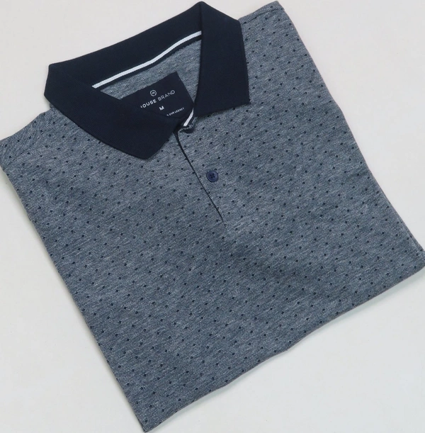 Medicine House Brand Printed Polo - 9A1 - Grey jacquard, S