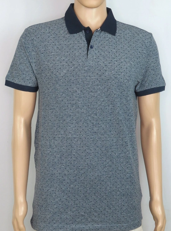 Medicine House Brand Printed Polo - 9A1 - Grey jacquard, L