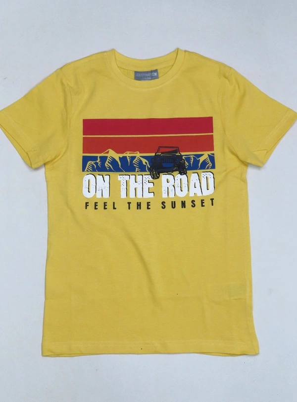 Destination Boy Printed Tshirt  - Yellow, 9-10 Years