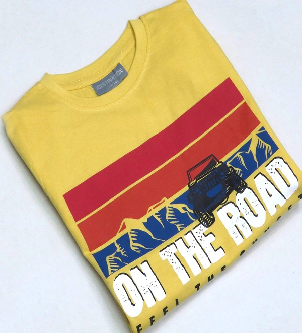 Destination Boy Printed Tshirt  - Yellow, 9-10 Years